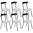 Kit 06 Cadeiras Decorativas Estofada Para Sala De Jantar Haia