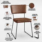 Kit 06 Cadeiras Decorativas Estofada Sala Jantar Base Aço All