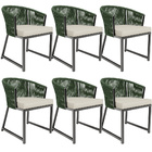 Kit 06 Cadeiras Decorativas Para Área Gourmet Cozinha Corda N