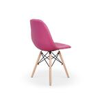 Kit 06 Cadeiras Dkr Charles Eames Wood Estofada Botonê -  Rosa