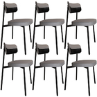 Kit 06 Cadeiras Estofada Para Sala De Jantar Astrid Preto C01