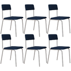 Kit 06 Cadeiras Estofada Para Sala De Jantar Sense Branco C01