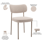 Kit 06 Cadeiras Estofadas Para Sala De Jantar Melina Base Are