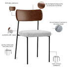 Kit 06 Cadeiras Estofadas Para Sala De Jantar Melina L02 Cour