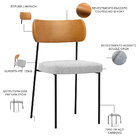 Kit 06 Cadeiras Estofadas Para Sala De Jantar Melina L02 Cour