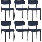 Kit 06 Cadeiras Estofadas Para Sala De Jantar Melina L02 Sued