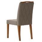 Kit 06 Cadeiras Flora Veludo Vanilla Com Base De Madeira Ipê