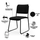 Kit 06 Cadeiras Hoteleira Auditório Empilhável Inter L02 Crep