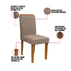 Kit 06 Cadeiras Júlia Camurça Marrom Lux Pés Ypê - D'rossi