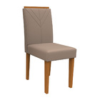 Kit 06 Cadeiras Júlia Camurça Marrom Lux Pés Ypê - D'rossi