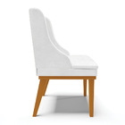 Kit 06 Cadeiras Liz Corano Branco Base Fixa Madeira Castanho