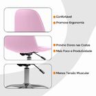Kit 06 Cadeiras Office Eiffel Botonê Ajustável Base Giratória