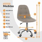 Kit 06 Cadeiras Office Eiffel Botonê Ajustável Base Giratória