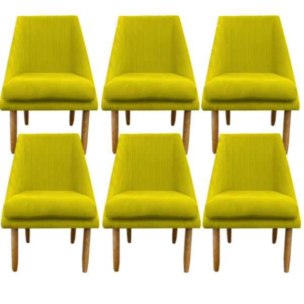 Kit 06 Cadeiras Para Sala De Jantar Ana Pés Palito Suede Amar