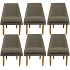 Kit 06 Cadeiras Para Sala De Jantar Ana Pés Palito Suede Marr