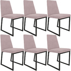 Kit 06 Cadeiras Para Sala De Jantar Base Aço Industrial Preto