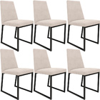 Kit 06 Cadeiras Para Sala De Jantar Base Aço Industrial Preto