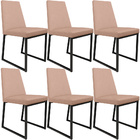 Kit 06 Cadeiras Para Sala De Jantar Base Aço Industrial Preto