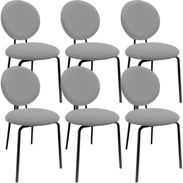 Kit 06 Cadeiras Para Sala De Jantar Cozinha Évora L02 Suede C