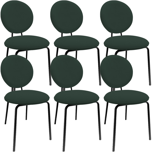 Kit 06 Cadeiras Para Sala De Jantar Cozinha Évora L02 Suede V