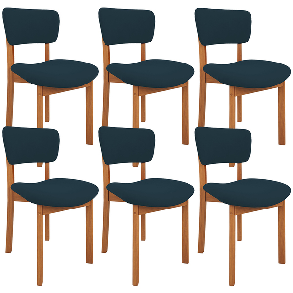 Kit 06 Cadeiras Para Sala De Jantar Cozinha Living Estofada D