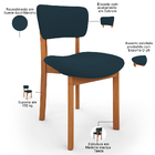 Kit 06 Cadeiras Para Sala De Jantar Cozinha Living Estofada D