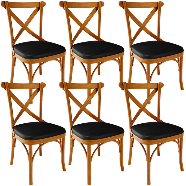 Kit 06 Cadeiras Para Sala De Jantar E Estar Living Estofada Á