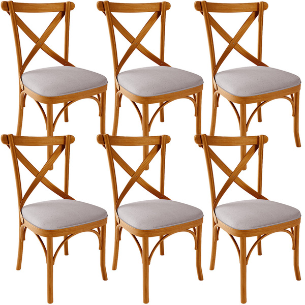 Kit 06 Cadeiras Para Sala De Jantar E Estar Living Estofada Á