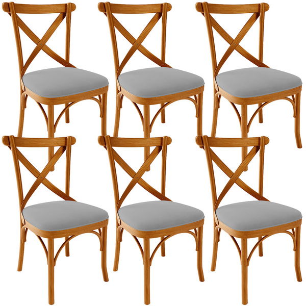 Kit 06 Cadeiras Para Sala De Jantar E Estar Living Estofada Á