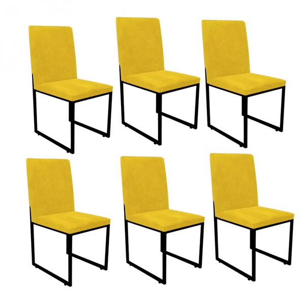 Kit 06 Cadeiras Para Sala De Jantar Escritório Office Stan In