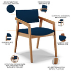 Kit 06 Cadeiras Para Sala De Jantar Estar Living Giorgia L02