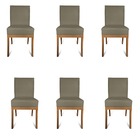 Kit 06 Cadeiras Para Sala De Jantar Paris Pés Palito Suede Ma