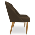 Kit 06 Cadeiras Poltona Juliana Suede Marrom Pés Palito Casta