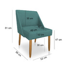 Kit 06 Cadeiras Poltrona Juliana Suede Pés Palito Castanho -