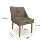 Kit 06 Cadeiras Poltrona Juliana Suede Pés Palito Castanho -