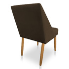 Kit 06 Cadeiras Poltrona Juliana Suede Pés Palito Castanho -