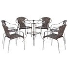 Kit 06 Cadeiras Tóquio De Área Em Alumínio E Fibra Sintética