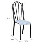 Kit 06 Cadeiras Tubular Cromo Preto 021 Assento Linho