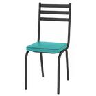 Kit 06 Cadeiras Tubular Preto Fosco 118 Assento Turquesa