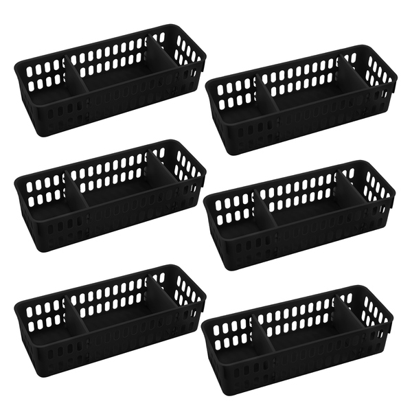 Kit 06 Cestos Organizadores 11x32cm Com Divisórias - Wp Conne