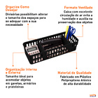 Kit 06 Cestos Organizadores 11x32cm Com Divisórias - Wp Conne