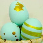 Kit 06 Enfeites Ovo Decorativo Plt Verde E Dourado F04 - D'ro