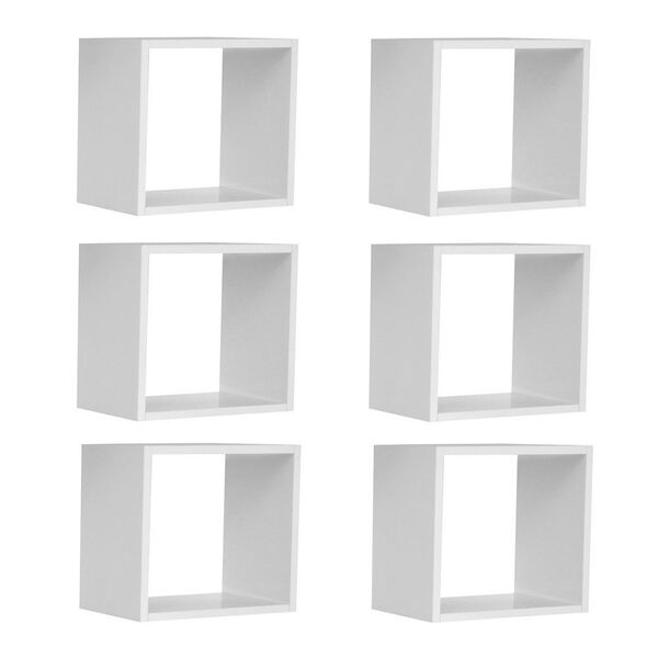 Kit 06 Nichos Organizador 30x30cm Branco G01 - Ajl Móveis