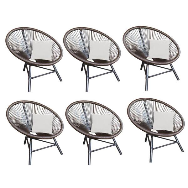 Kit 06 Poltrona Cadeira Corino Branco