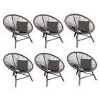 Kit 06 Poltrona Cadeira Corino Cinza