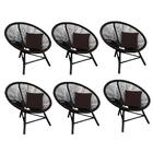 Kit 06 Poltrona Cadeira Suede Marrom