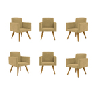 Kit 06 Poltronas Nina Decorativa Para Recepção Balaqui Decor
