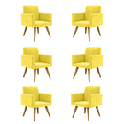 Kit 06 Poltronas Nina Decorativa Para Recepção Balaqui Decor