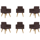 Kit 06 Poltronas Nina Decorativa Para Recepção Balaqui Decor