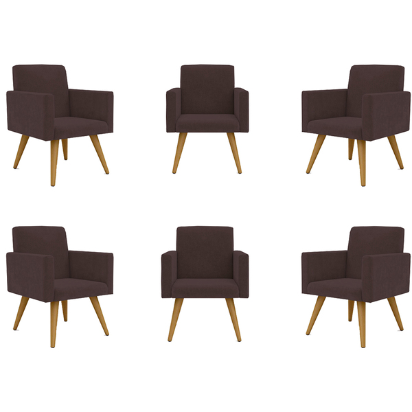 Kit 06 Poltronas Nina Decorativa Para Recepção Balaqui Decor